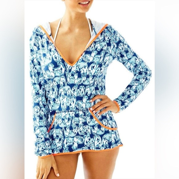 ‼️FINAL SALE MUST GO‼️🩷✨LILY PULITZER WOMEN’S LUXLETIC ELEPHANT HOODIE✨🩷 - Picture 10 of 10